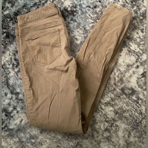 Hollister Low-Rise Khaki Beige Super Skinny Jeans - Size 3R - Picture 1 of 9